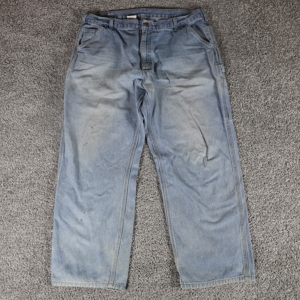Carhartt B13 STW Men's 40x30 Light Wash Carpenter Jeans Dungaree Workwear